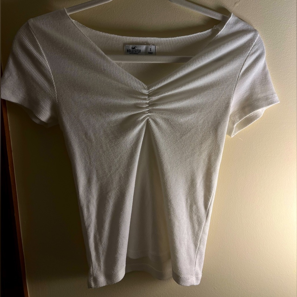 Tight fitted white hollister shirt